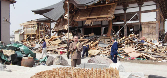 対震災に遭遇した本山孝勝寺